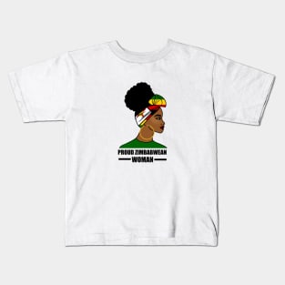 Proud Zimbabwean Woman, Zimbabwe Flag African Kids T-Shirt